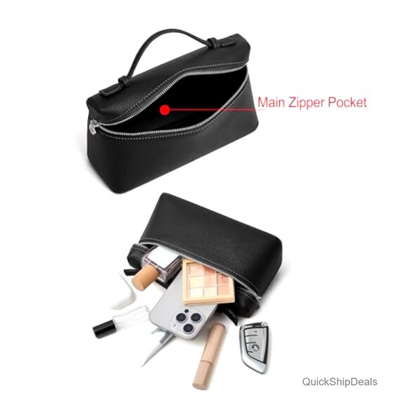 Small Leather Crossbody Bag Mini Top Handle Clutch Adjustable Strap - Picture 6 of 7